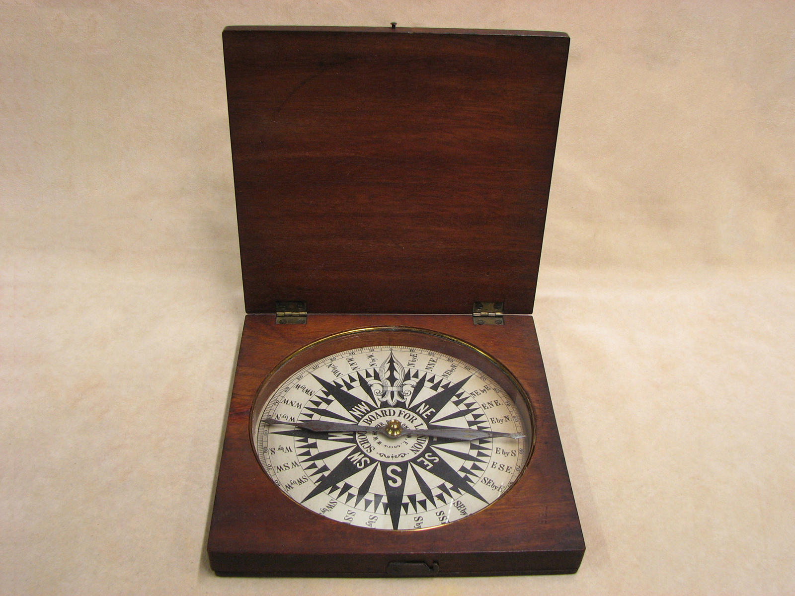 Late 19th century School Board For London desktop compass signed Hooper London